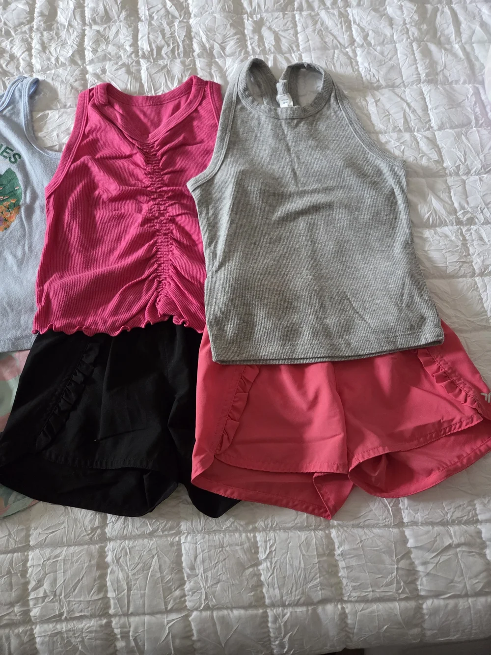 Assorted Girls' Tank Tops and Shorts - Pink, Navy, Mint, Gray, Green